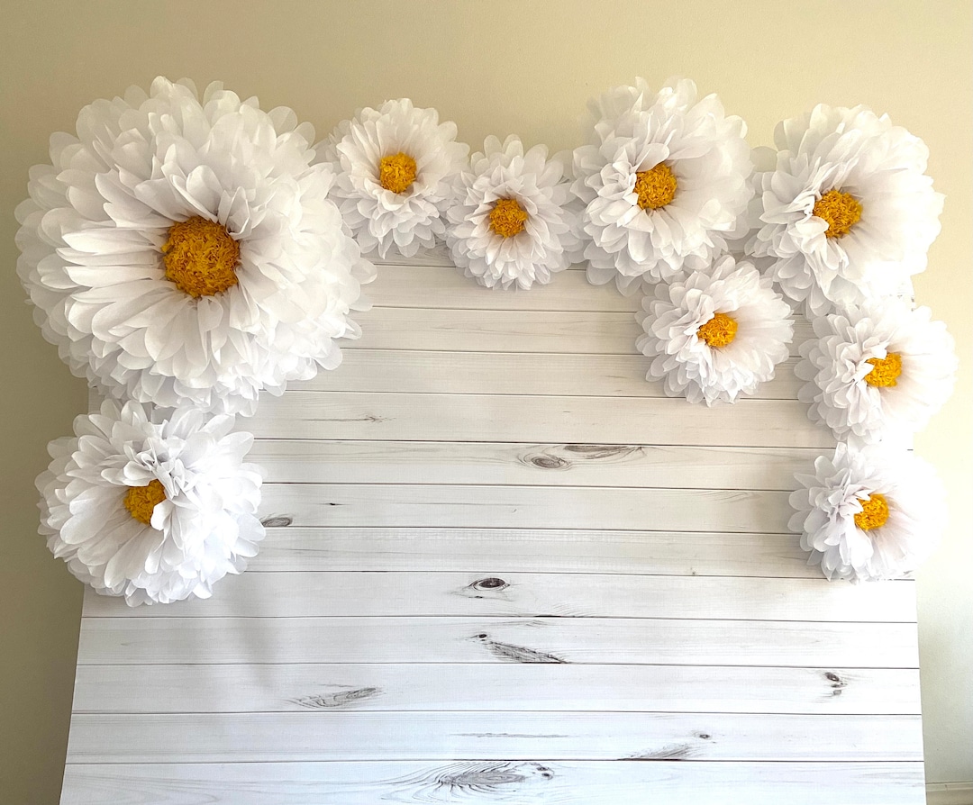 Oversized Tissue Paper Daisy Flowers Backdrop Set of 9 for Etsy