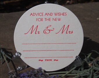 Details about   WEDDING ADVICE COASTERS WHITE  X 50 Round 