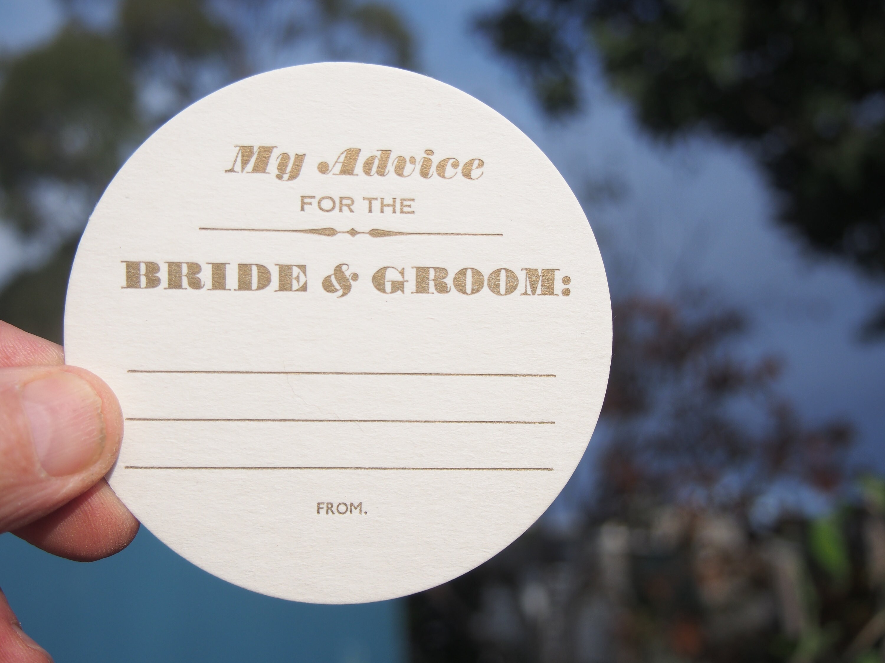 My Advice for the Bride & Groom Round Wedding Coasters X 100 Etsy