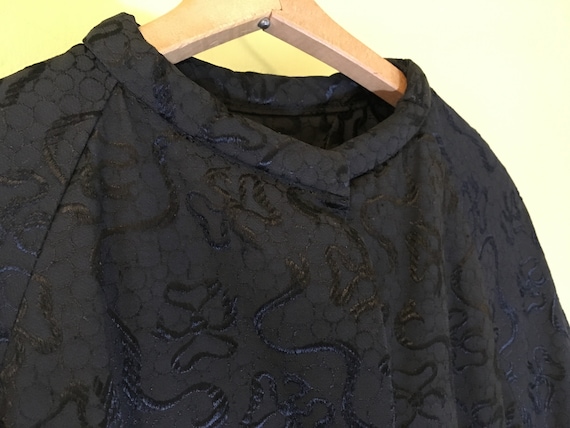 Vintage 1950's Black Parisian Damask Swing Opera … - image 2