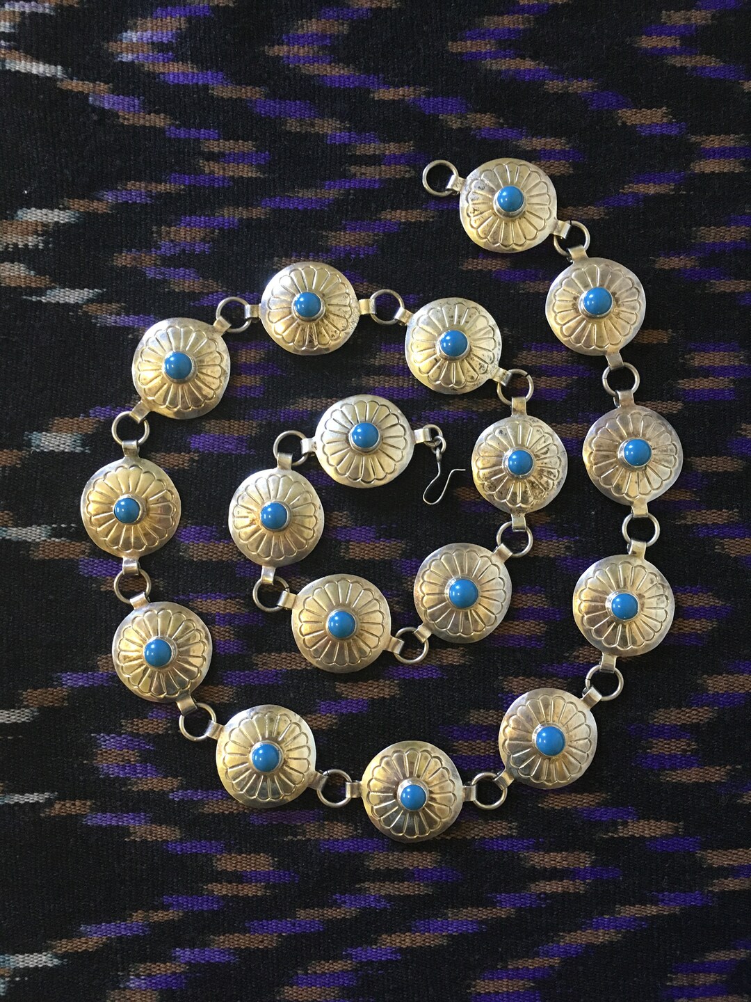 Vintage Taxco Mexico Sterling Concho Belt 32" Marked .925 OMA TM-212 - Etsy