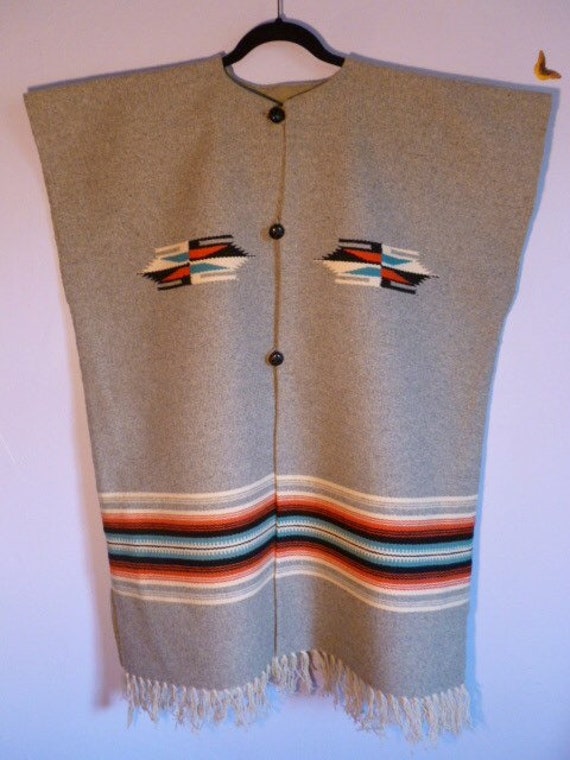 Vintage ORTEGA'S 1957 Men's XL 44 Long Poncho 100%