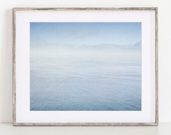 Blue Abstract Wall Art, Blue Ocean, Seascape Wall Decor, Ocean Photography, Deep Blue Artwork, Large Wall Art, Soothing Landscape