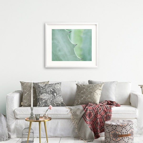Abstract Wall Art, Teal Wall Decor, Mint Green Wall Art, Teal Canvas Art, Large Wall Art, Botanical Wall Art, Green Wall Decor, Nature Print
