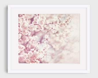 Pink Wall Art, Cherry Blossom Print, Floral Wall Decor, Botanical Flower Picture, Girls Bedroom Art, Pastel Pink, Nature Photography