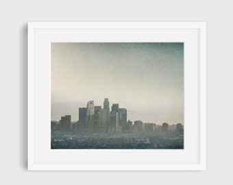 Los Angeles Wall Art, LA Prints, Los Angeles Cityscape, Gray Wall Art, Downtown LA Prints, Urban Wall Art