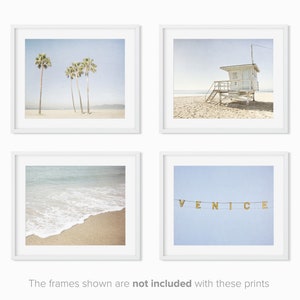 Set of 4 Prints - California Wall Art - Coastal Decor - Beach Photography - Santa Monica - Venice Beach