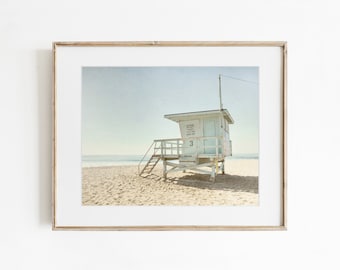 Malibu Prints, California Beach Art, Lifeguard Tower Picture, Beach Photography, Landscape Wall Art - 'Malibu Lifeguard Tower'