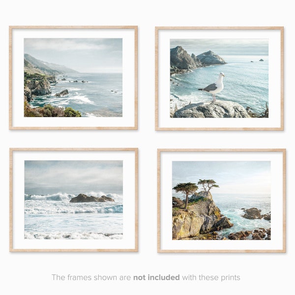 Set of 4 Prints, Big Sur Photography, California Coastal Wall Art, Coastal Landscape, Central Coast Photography