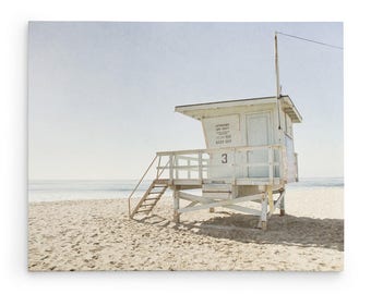 Malibu Wall Art - Beach Photography - Coastal Decor - Large Canvas Prints - California Photography - Lifeguard Tower - Beach Cottage Decor