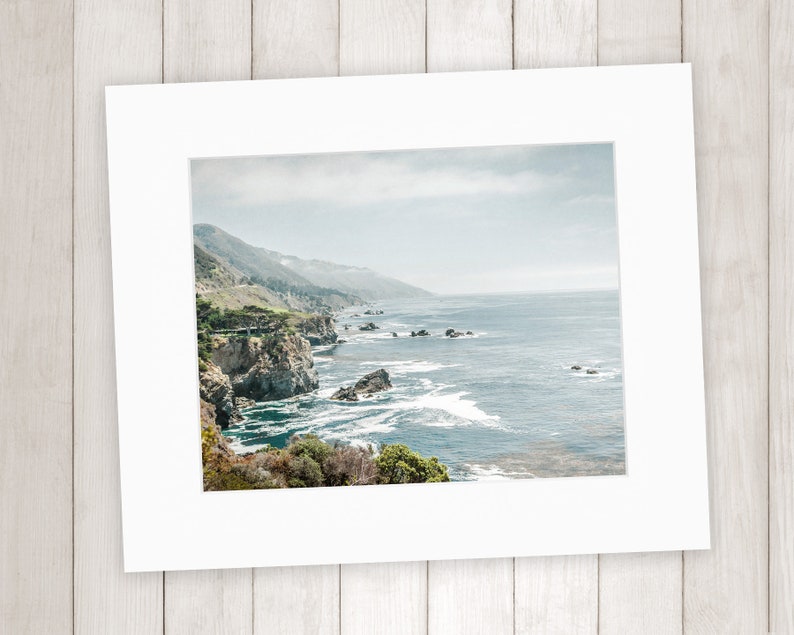 California Coast, Coastal Wall Decor, Coastal Landscape, Light Blue Wall Art, Big Sur Photography, Beach Print Rocky Rocks image 6