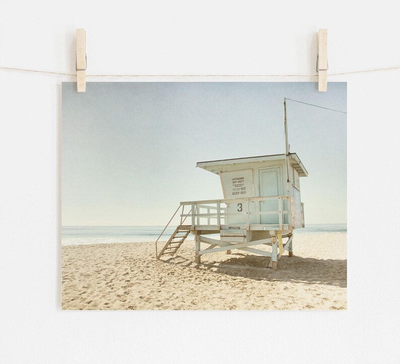 Malibu Prints, California Beach Art, Lifeguard Tower Picture, Beach Photography, Landscape Wall Art - 'Malibu Lifeguard Tower' image 3