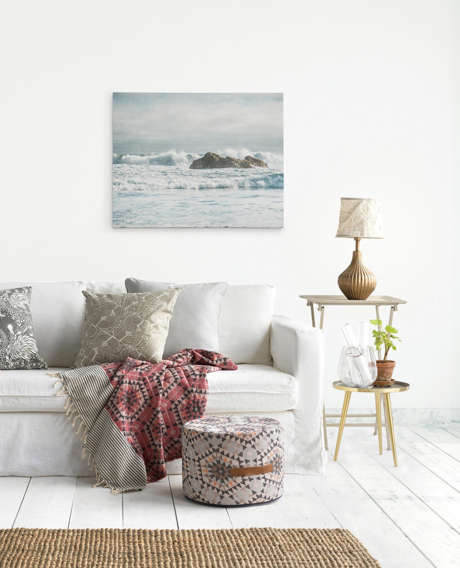 Blue Beach Decor Ocean Art Coastal Wall Decor Big Sur Etsy