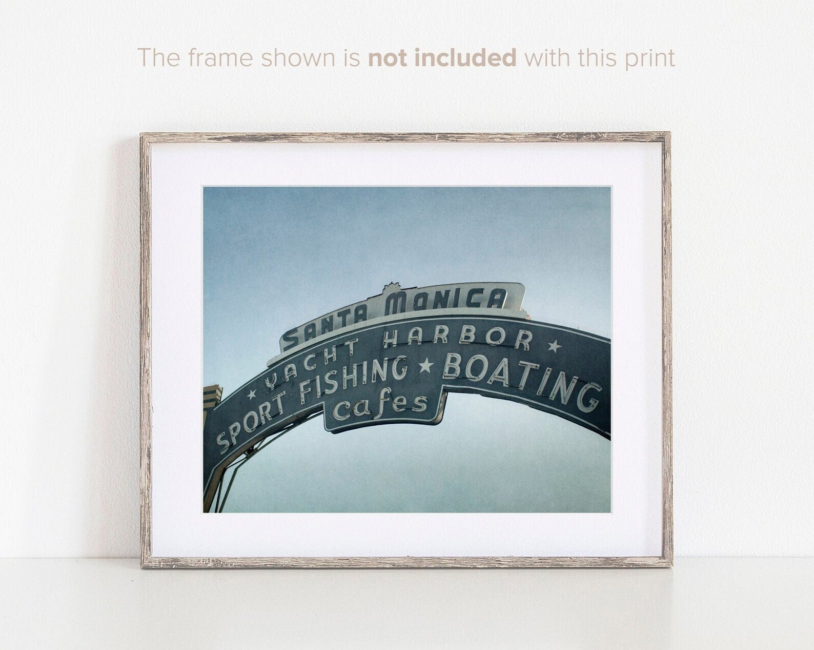 Santa Monica Wall Art, California Wall Art, Santa Monica Prints, Blue