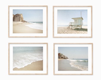 Set of 4 Prints - California Wall Art - Beach Photography - Malibu Pictures - Coastal Decor - SoCal Photographs