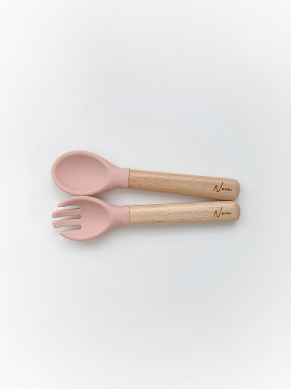Personalized Spoon Fork | Silicone Feeding set for Baby and Toddler