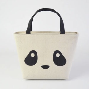 Cute Panda Insulated Lunch Bag | Kids | Children | Cotton Zippered lunchbag
