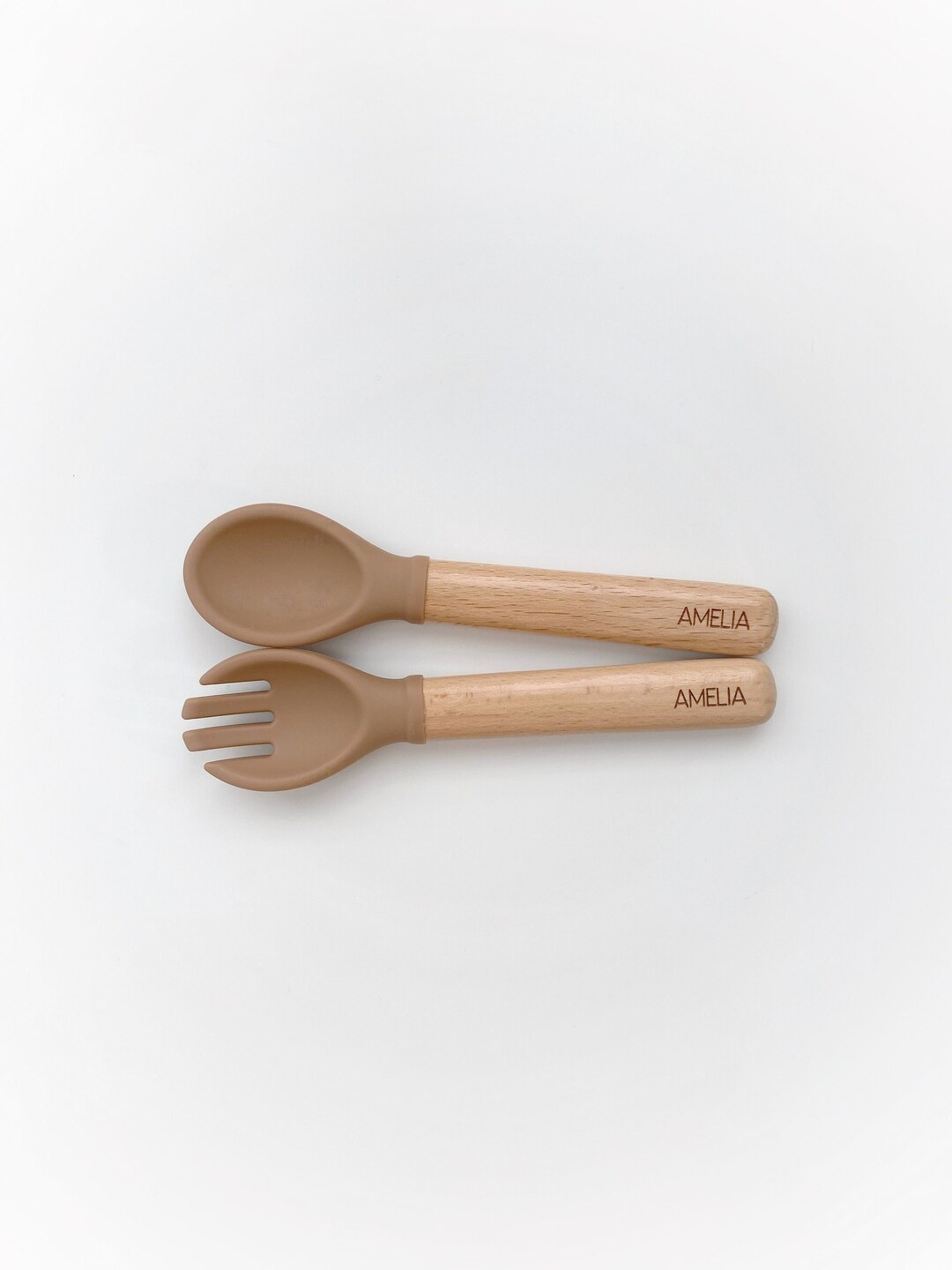 Personalized Spoon and Fork Set Silicone Utensil Set for Etsy