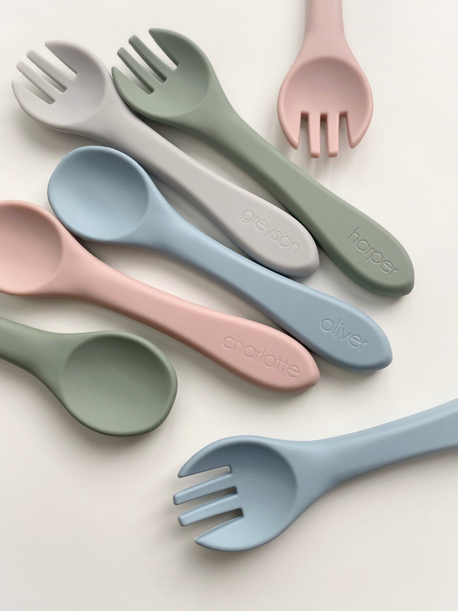 Personalized Spoon and Fork Set Silicone Utensil Set for Etsy