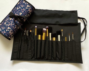 Beautiful Large Brush Roll, Holds 16 brushes, Handmade, Great Gift, Perfect for Travel