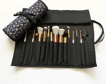Beautiful Large Brush Roll, Holds 16 brushes, Handmade, Great Gift, Perfect for Travel