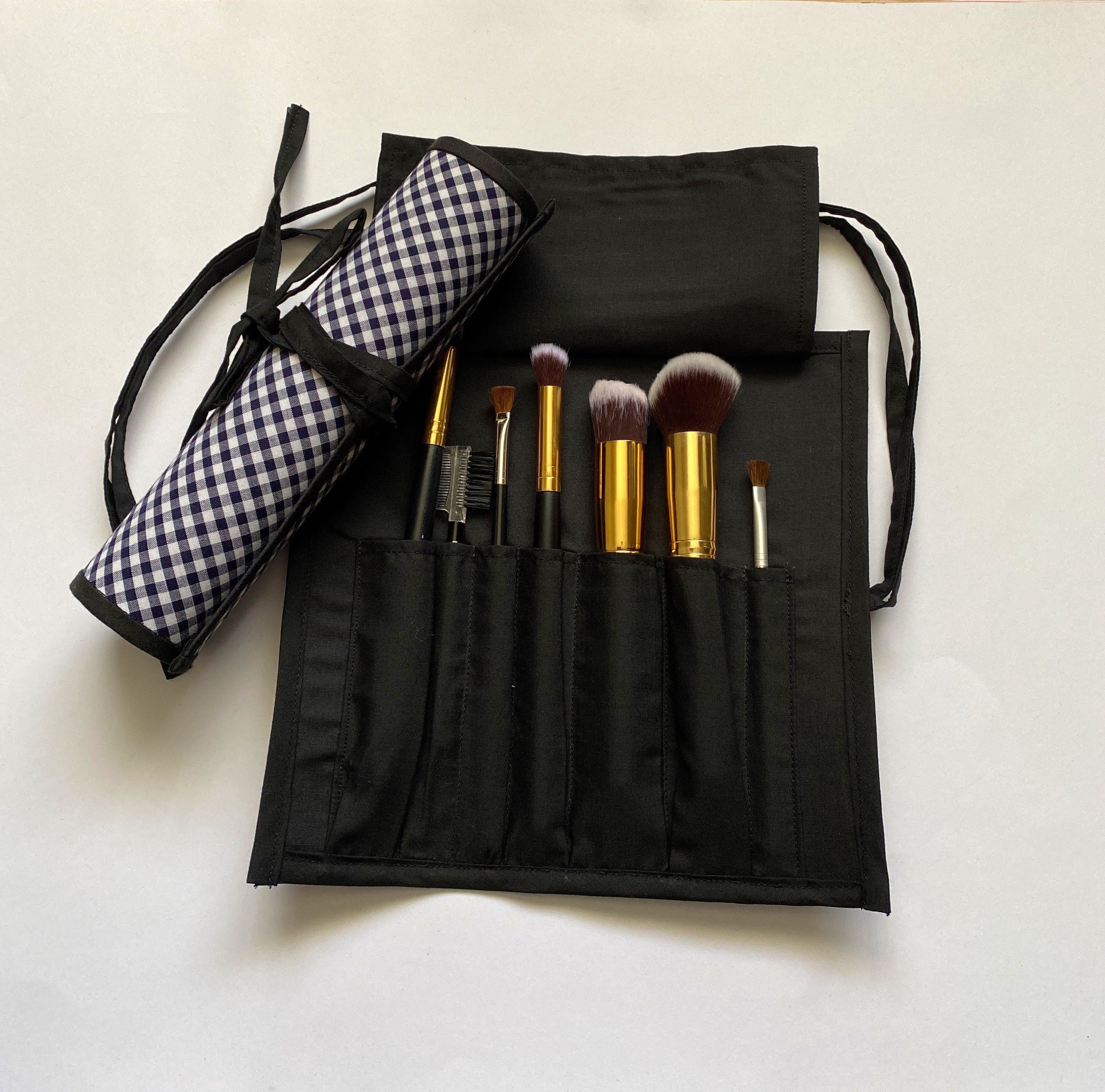 Small Criss Cross Brush Roll Holds 7 Brushes Handmade Great Gift Perfect for Travel Etsy UK