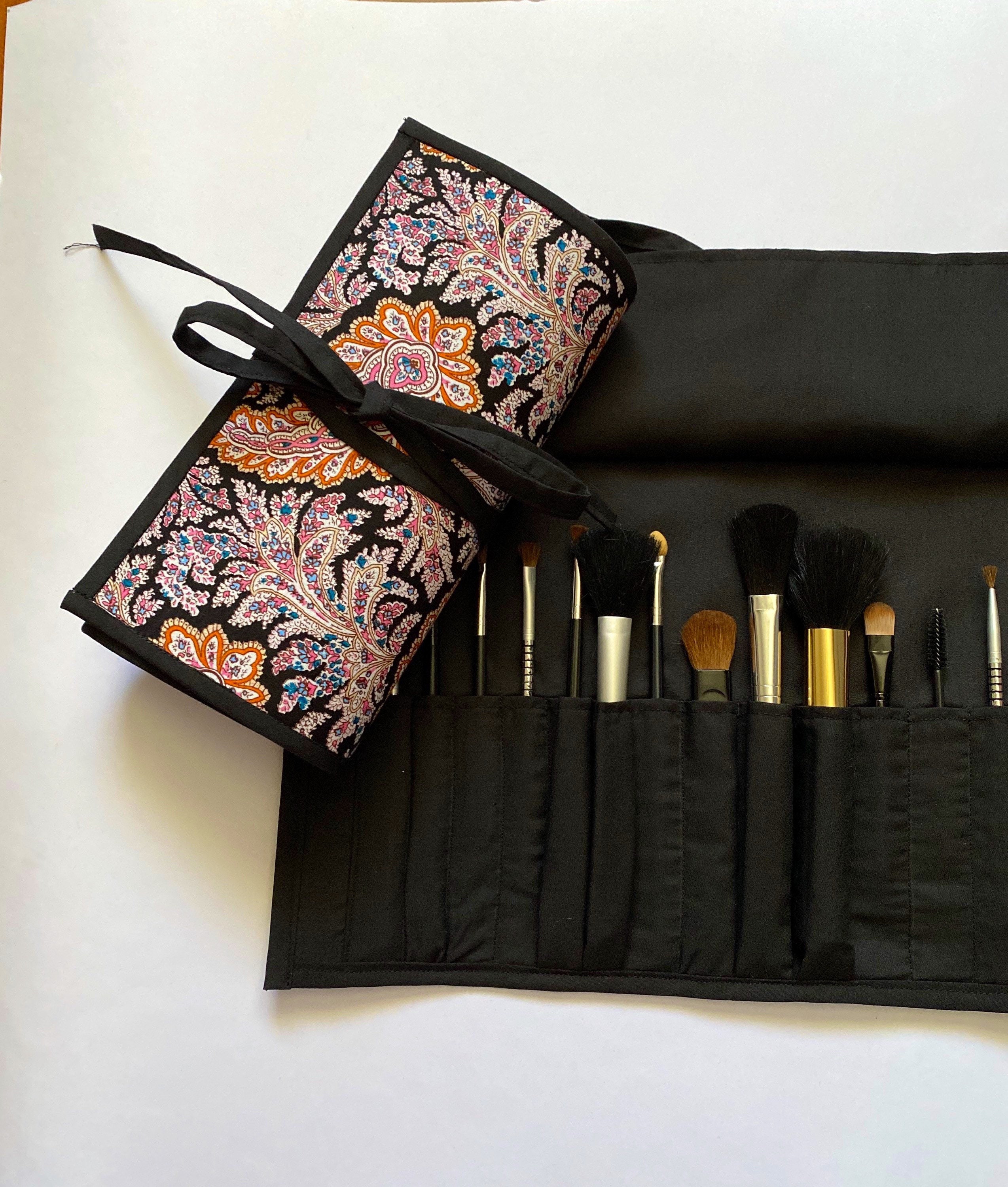Makeup Brush Roll, Makeup Brush Holder, Travel Makeup Brush Case, Travel  Make up Brush Bag, Cosmetic Brush Roll up Aquarelle Floral 