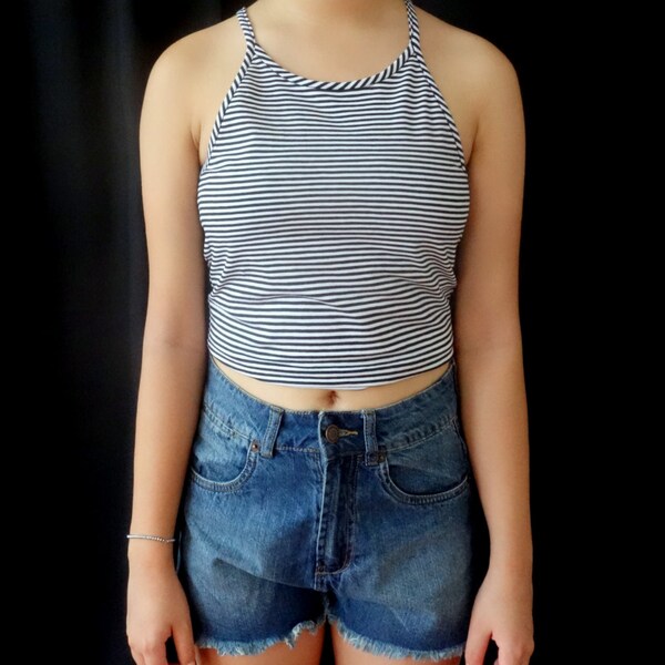 Stylish Striped Halter Top - Handmade Crop Top For Any Occasion!