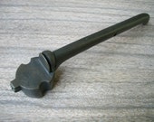 1800s Late Edo Era Anituqe Bronze Yatate Ink Well And Brush Holder With Flower Engraved Lid