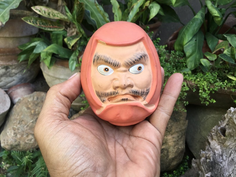 Japanese Bisque Porcelain Figure Daruma Doll Bodhidharma Etsy