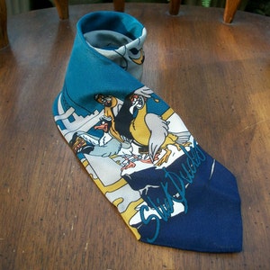 Vintage Iceberg Cartoon 100% Silk Men&#39;s Necktie Made In Italy