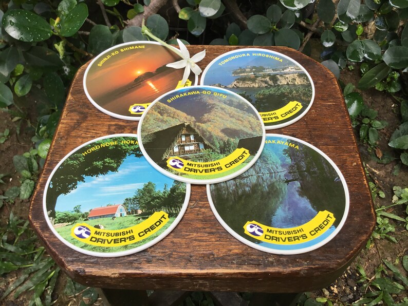 Retro Japan Tourist Destination Plastic Coasters Souvenir Item Etsy