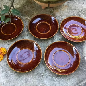Set Of 5 Japanese Shunkei Nuri Lacquerware Wood Carved Tea Ceremony Coasters