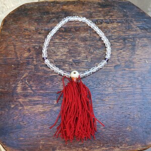 Japanese Juzu Buddhist Prayer Beads Mala Beads Clear Transparent Plastic  Beads Purple Transparent Markers And White Plastic Guru Bead