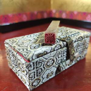 Vintage Japanese Hand Carved Marble Stone Seal Stamp 雅号印 Gago In With Original Case