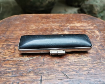 Japanese Traditional Hanko Inkan Insho Seal In An Ornate Leather Safety Case With Ink Pad