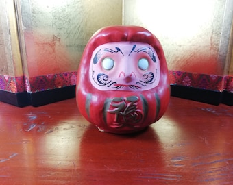 Japanese Porcelain Figure Daruma Doll Bodhidharma Coin Bank Blank Eyes