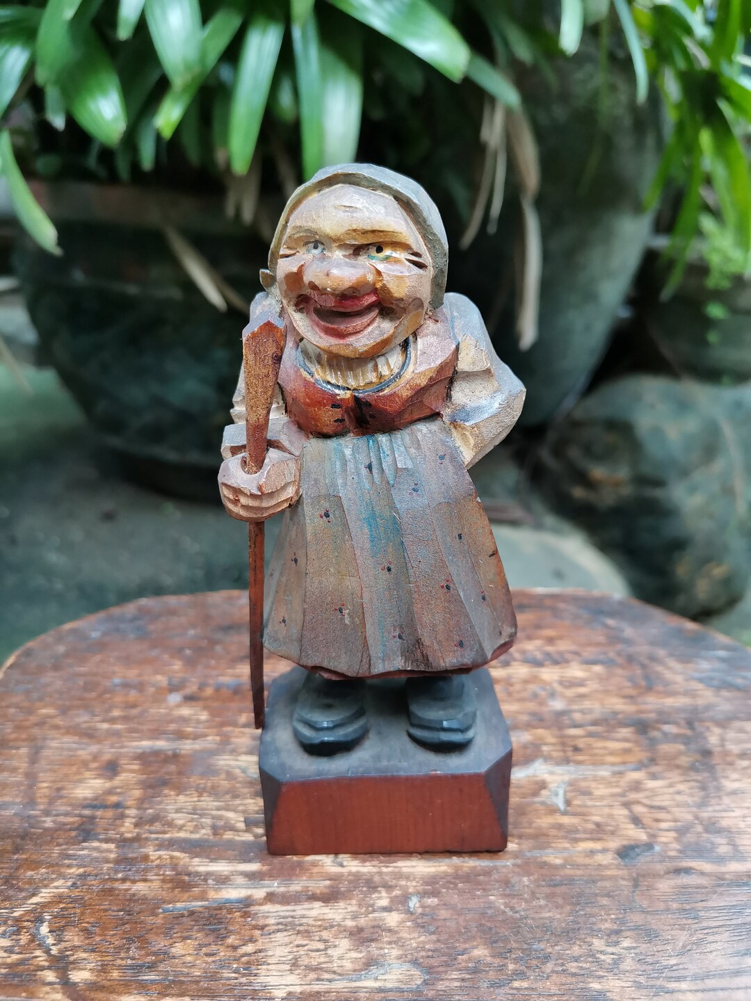 1960s Vintage Italian Hand Carved Wood ANRI Old Woman Figure - Etsy