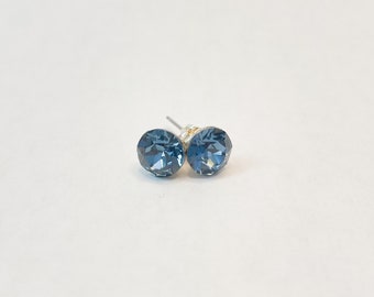 Dark Blue Stud Earrings