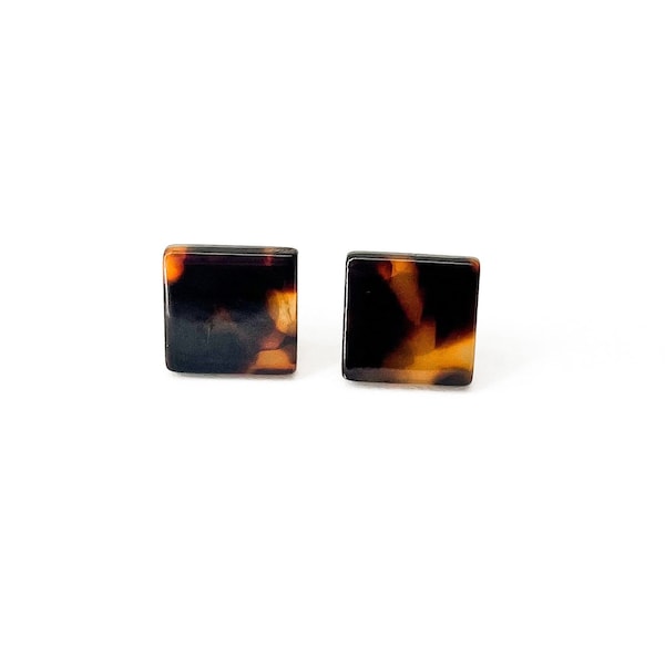 Tortoise Shell Stud Earrings