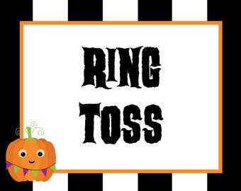 printable halloween carnival signs and punch cards pick your etsy