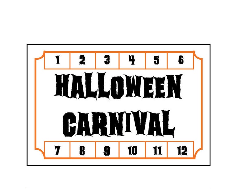 Printable Halloween Carnival Signs and Punch Cards, Pick Your Own Games ...