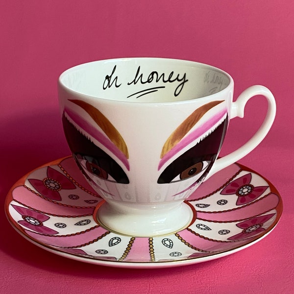 Trixie Mattel 'Oh Honey!' tea cup and saucer - RuPaul's Drag Race