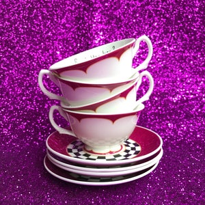 Rupaul's Drag Race inspired tea cup and saucer - What's the Tea? Spill the Tea! No Tea no Shade! All Tea All Shade...