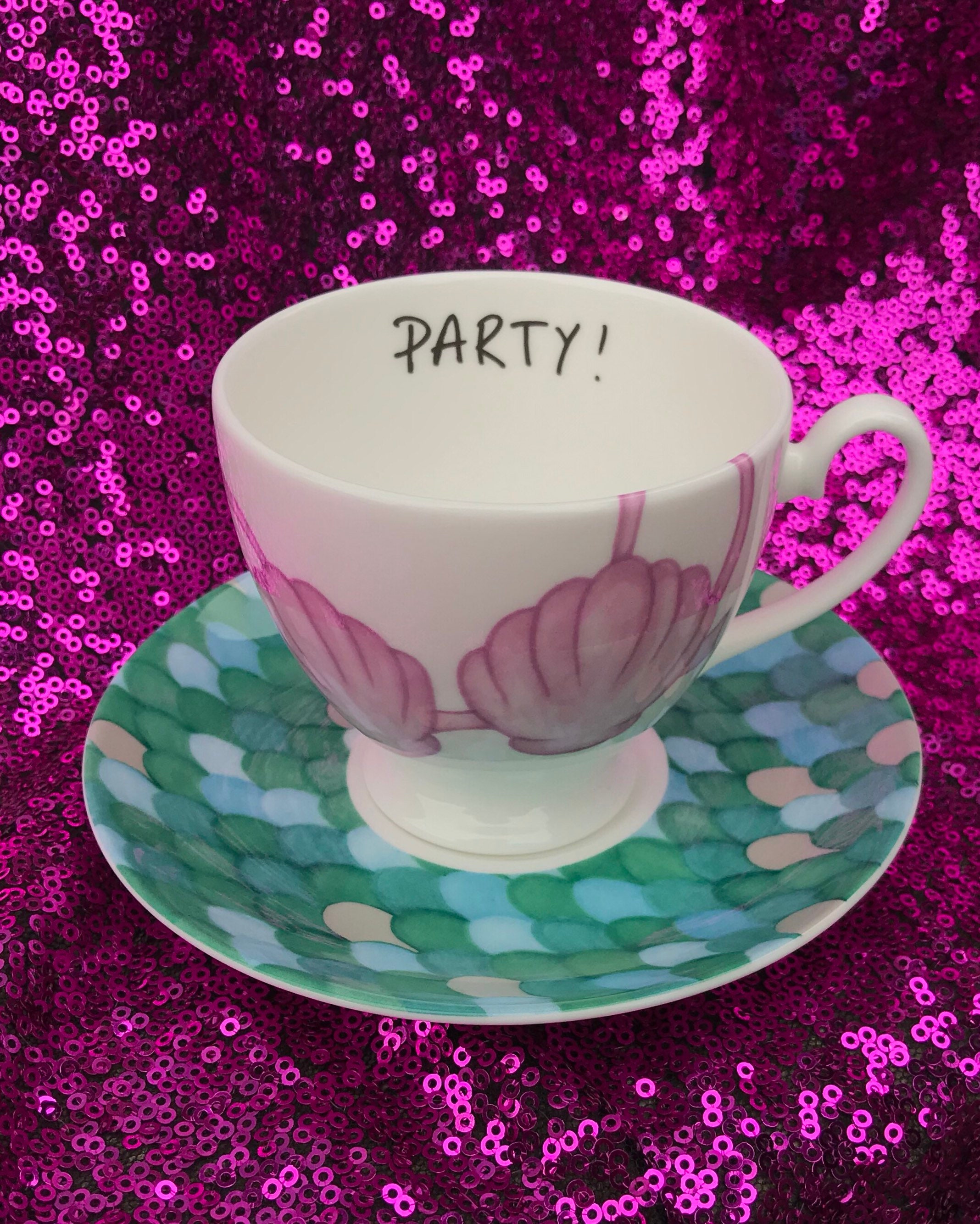 Adore Delano "party!" Mermaid Teacup and Saucer - Rupaul's Drag Race - Etsy
