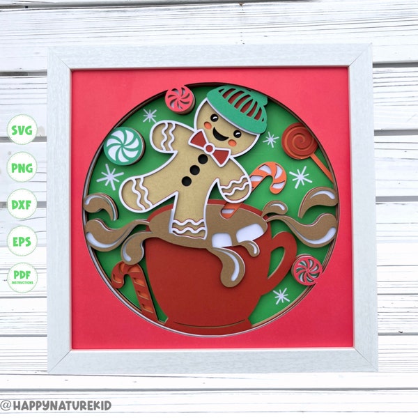 Gingerbread Shadow Box svg, Shadow Box svg, Christmas Shadow Box svg, Gingerbread svg, Christmas svg, Cricut svg