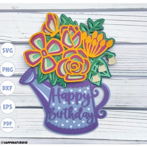 Fiori di compleanno 3d in formato SVG, compleanno 3D in formato SVG, fiori in formato SVG, mandala in formato SVG, cricut in formato SVG