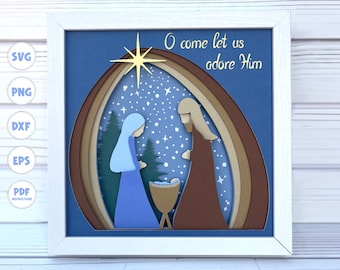 Nativity Shadow Box svg, Nativity svg, Christmas Shadow Box svg, Shadow Box svg, Cricut svg