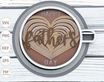 3d Father’s Day svg, Father’s Day Coffee svg, 3d svg, Layered svg, Father’s Day card, Father’s Day gift