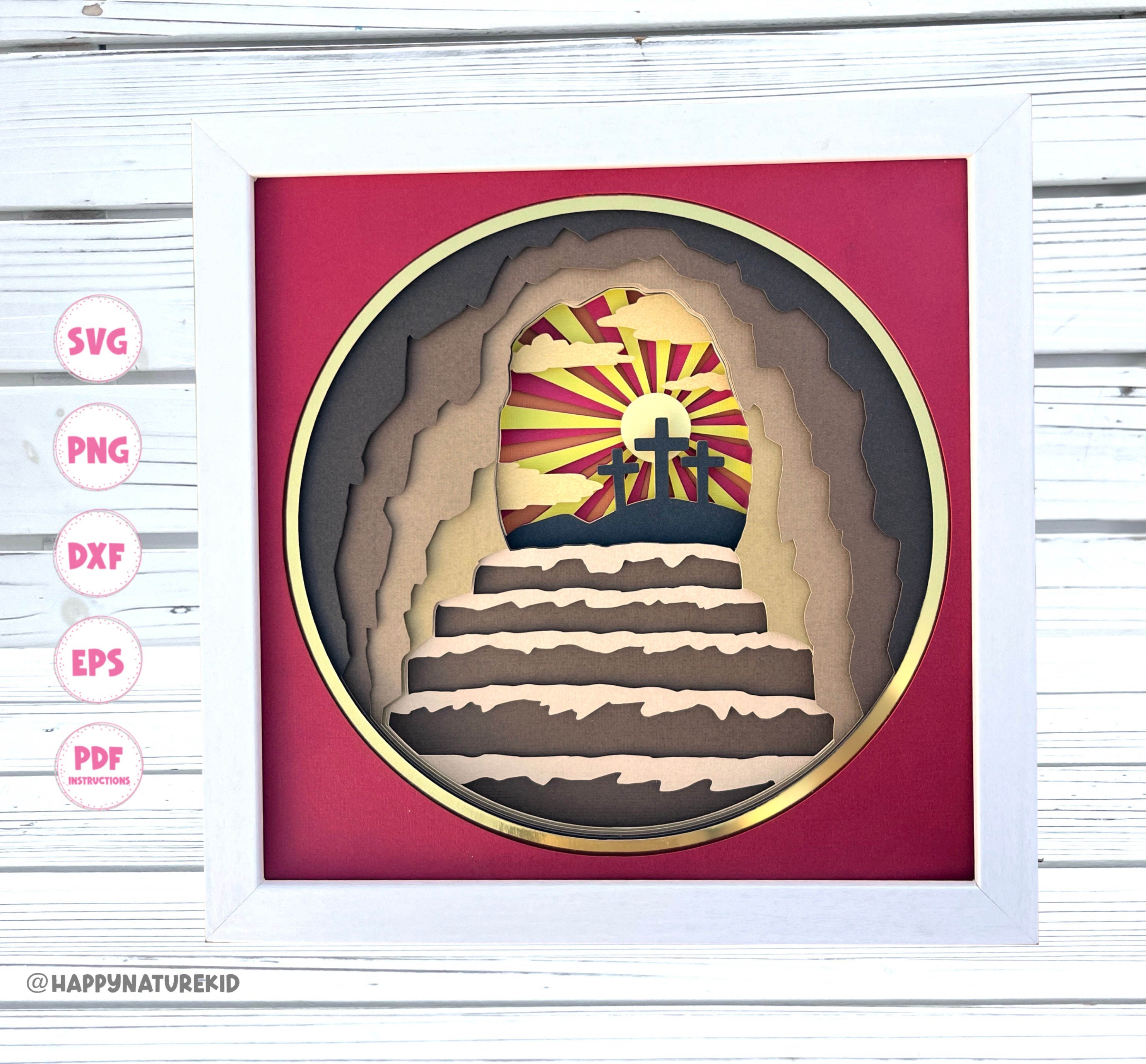 3d Easter Resurrection Shadow Box Svg, Easter Shadow Box Svg, 3d ...